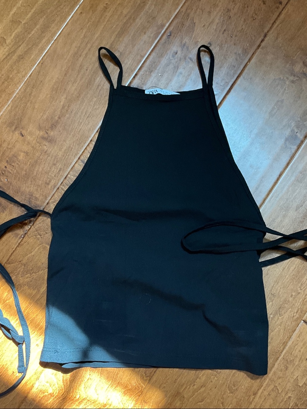 Zara Black  Halter Tie top S